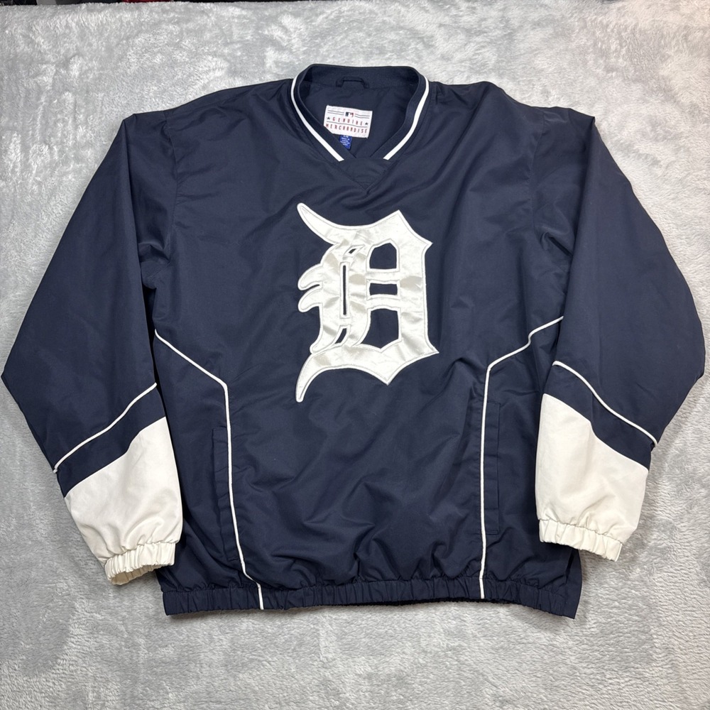 Genuine Merchandise Detroit Tigers Pullover Jacket Men Large Blue MLB